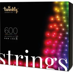 Twinkly Strings - 157.5 Ft. Mini LED Light String With 600 RGB LEDs - Green Wire
