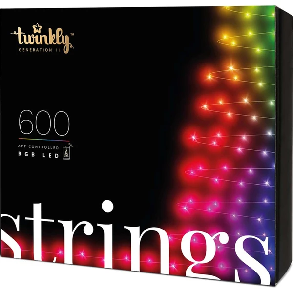 Twinkly Strings - 157.5 Ft. Mini LED Light String With 600 RGB LEDs - Green Wire 1 Twinkly Strings - 157.5 Ft. Mini LED Light String With 600 RGB LEDs - Green Wire