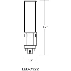 870 Lumens - 7 Watt - 3500 Kelvin - LED PL Lamp -Bulbs Shop data 1160