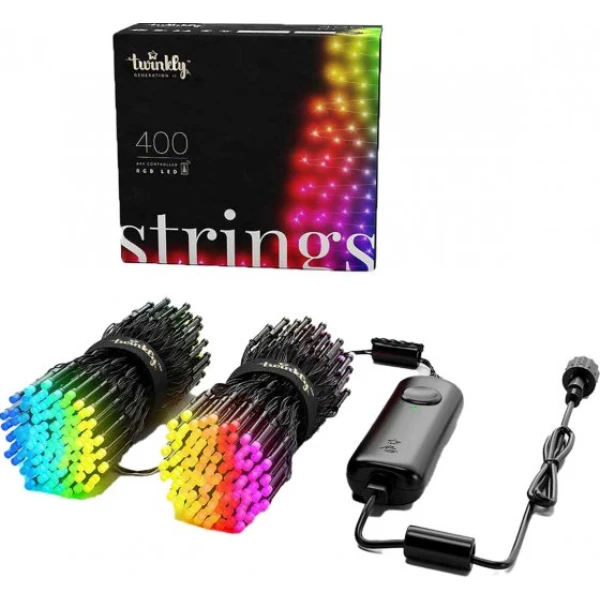 Twinkly Strings - 105 Ft. Mini LED Light String With 400 RGB LEDs - Green Wire 2 Twinkly Strings - 105 Ft. Mini LED Light String With 400 RGB LEDs - Green Wire - Image 2