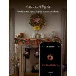 2 Ft. Twinkly Pre-Lit Wreath - 50 RGB + Warm White Bulbs -Bulbs Shop data 1619