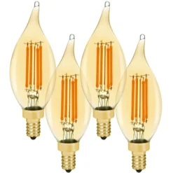 350 Lumens - 4 Watt - 2200 Kelvin - LED Chandelier Bulb - 4.3 In. X 1.4 In.