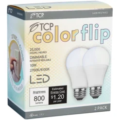 800 Lumens - 10 Watt - 2700 Kelvin Or 4100 Kelvin - ColorFlip LED A19 7 800 Lumens - 10 Watt - 2700 Kelvin Or 4100 Kelvin - ColorFlip LED A19 -Bulbs Shop data 1662