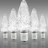 Pure White - LED C9 - Christmas Light Replacement Bulbs - Faceted Finish
