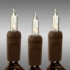 34 Ft. - Brown Wire - Christmas Mini Light String - (100) Clear Bulbs - 4 In. Bulb Spacing