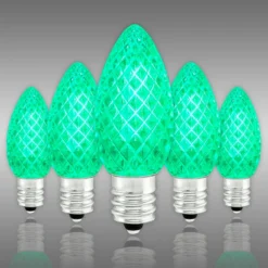 (NEW Technology) C7 - Green - Faceted LED - VividCore Premium - 50% Brighter