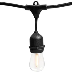 48 Ft. Patio String Lights - Black Wire - (15) Suspended Sockets