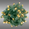 LED Christmas String Lights - 26 Ft. - (50) Wide Angle Warm White Deluxe LED's - 6 In. Bulb Spacing - Green Wire