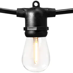 25 Ft. Patio Stringer - (15) Household Medium Base Sockets - Bulbs Not Included