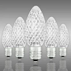 (NEW Technology) C7 - Pure White - Faceted LED - VividCore Premium - 50% Brighter