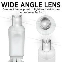 LED Christmas String Lights - 24 Ft. - (70) Wide Angle Pure White LED's - 4 In. Bulb Spacing - White Wire -Bulbs Shop data 406