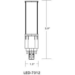 880 Lumens - 7 Watt - 4000 Kelvin - LED PL Lamp -Bulbs Shop data 637
