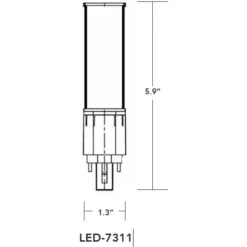 910 Lumens - 7 Watt - 4000 Kelvin - LED PL Lamp -Bulbs Shop data 668